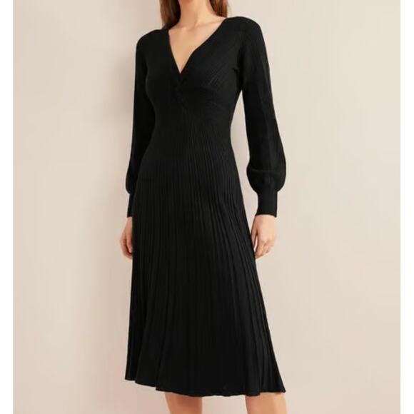 Boden Dresses & Skirts - BODEN Twist Front Knitted Midi Dress Black Sz 16/18 {3B39}